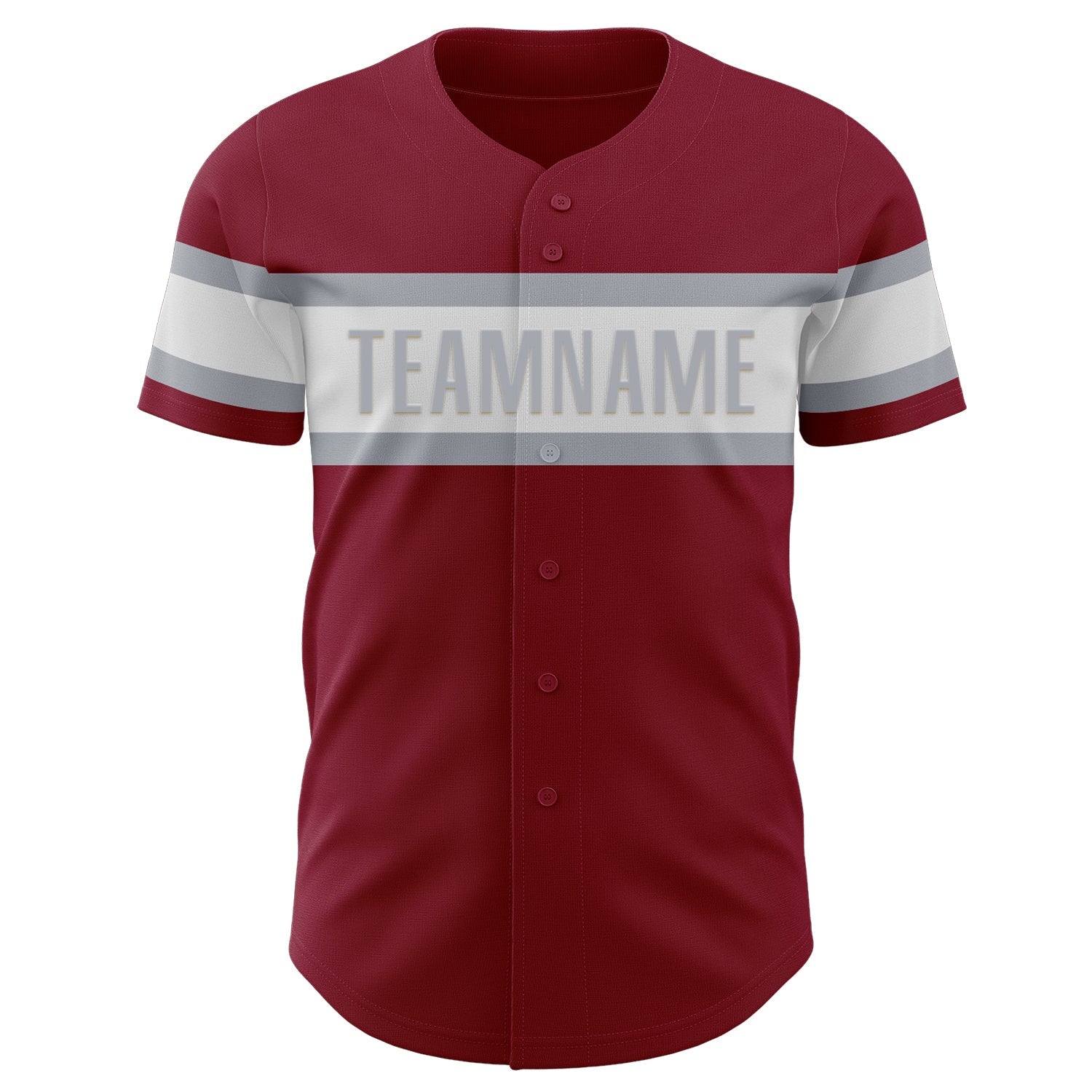 Custom Crimson White-Gray Authentic Baseball Jersey view 2