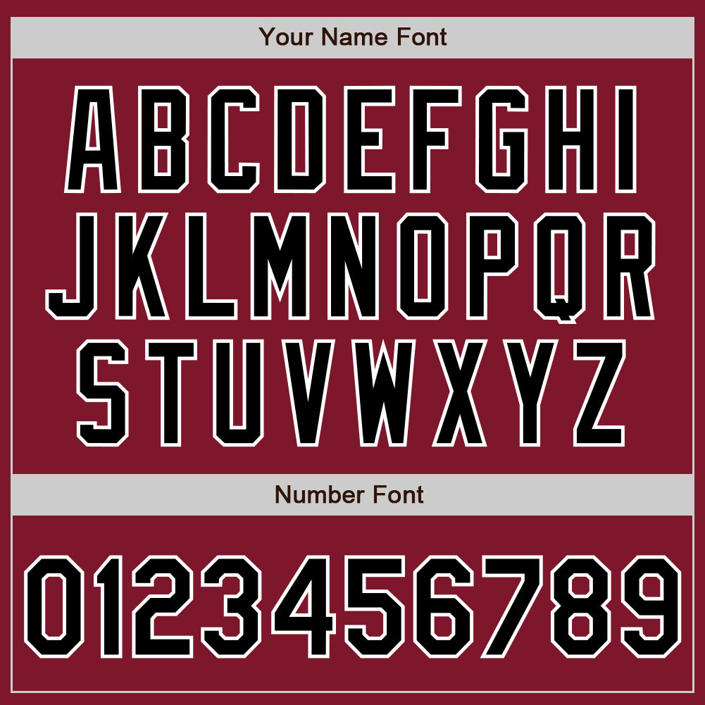 Custom Crimson Black-White Authentic Baseball Jersey view 8