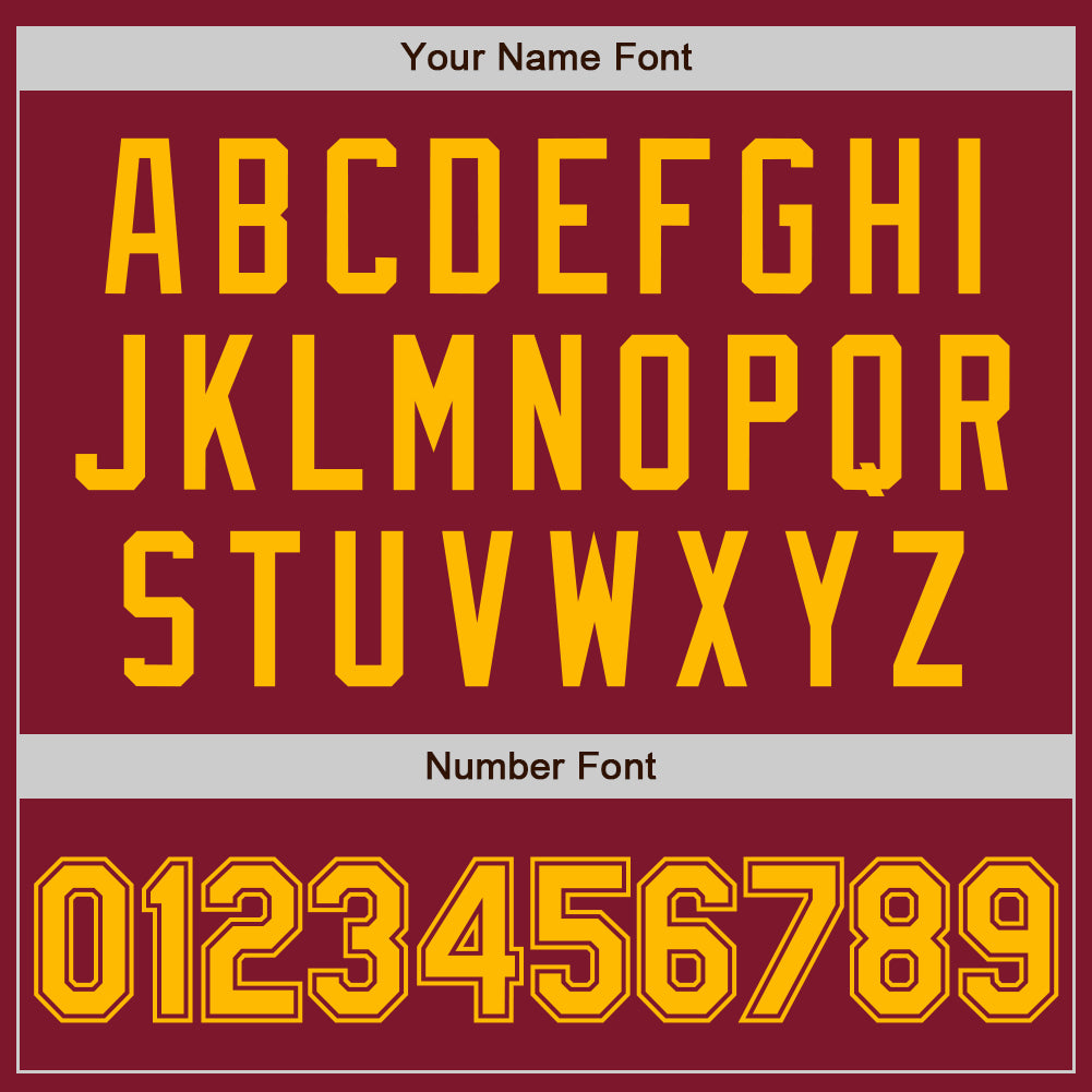 Custom Crimson Gold Authentic Baseball Jersey view 4