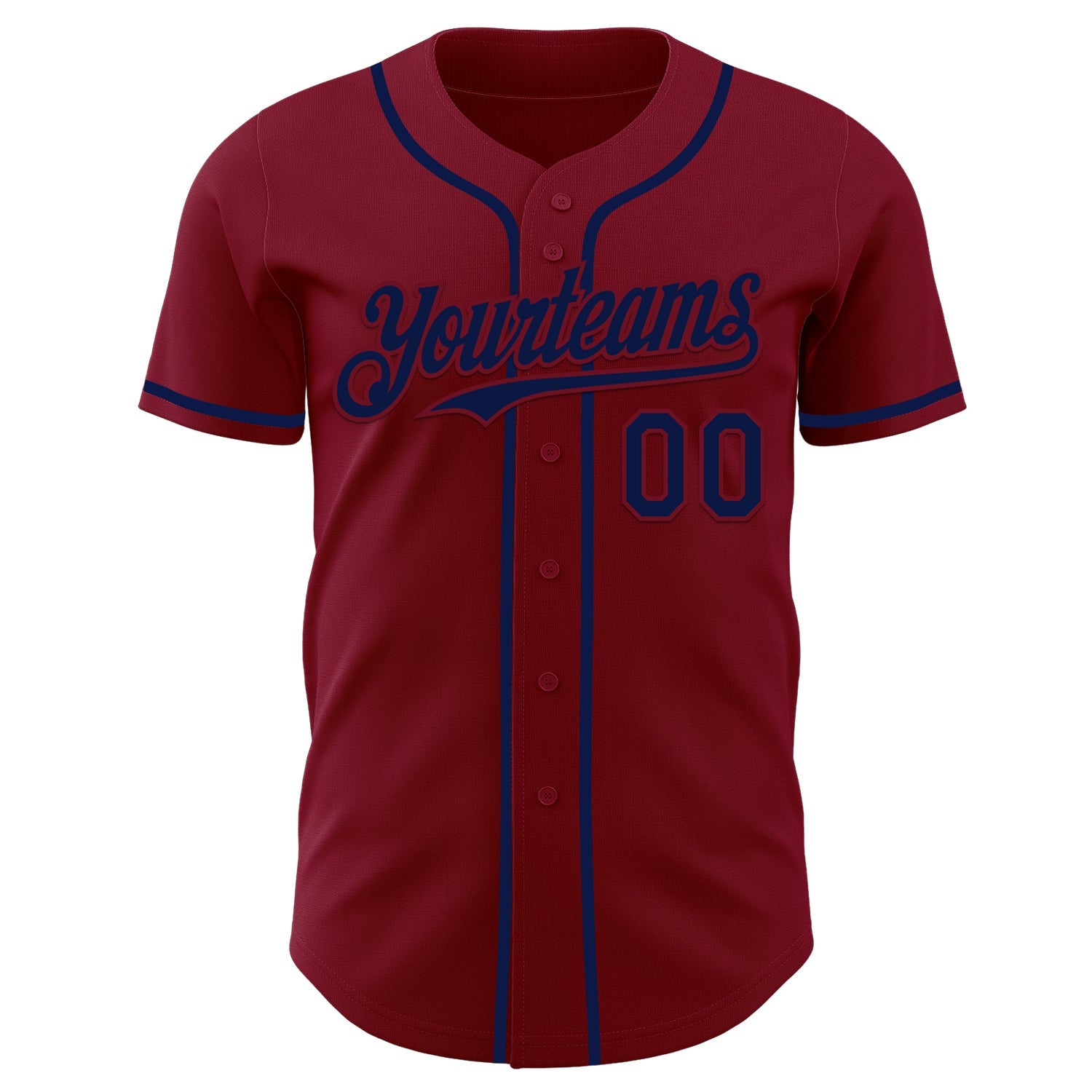 Custom Crimson Navy Authentic Baseball Jersey view 2