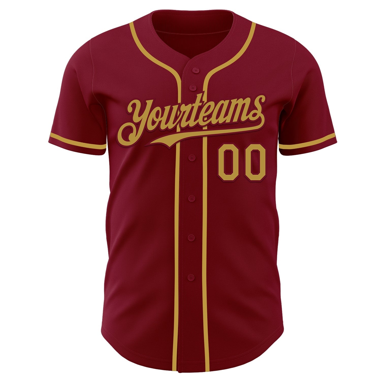 Custom Crimson Old Gold Authentic Baseball Jersey view 2