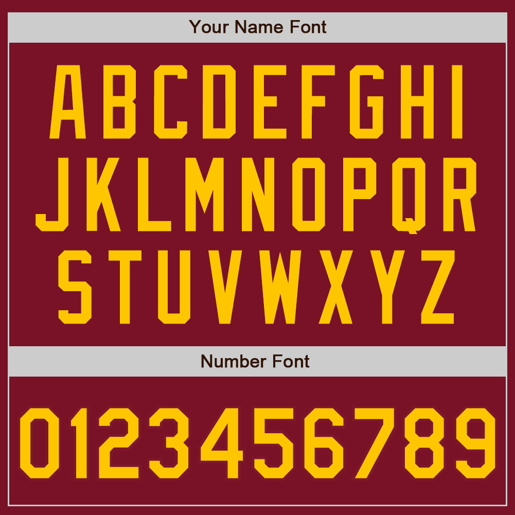 Custom Crimson Yellow Authentic Baseball Jersey view 5