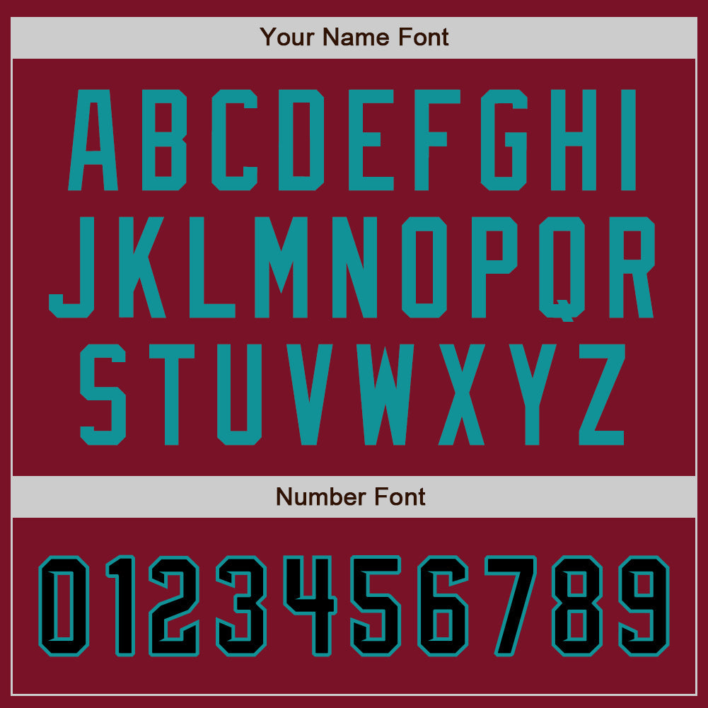 Custom Crimson Black-Teal Authentic Baseball Jersey view 5