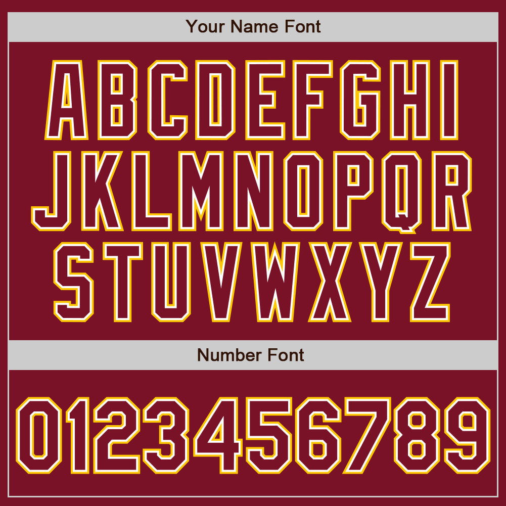 Custom Crimson White-Yellow Authentic Baseball Jersey view 5