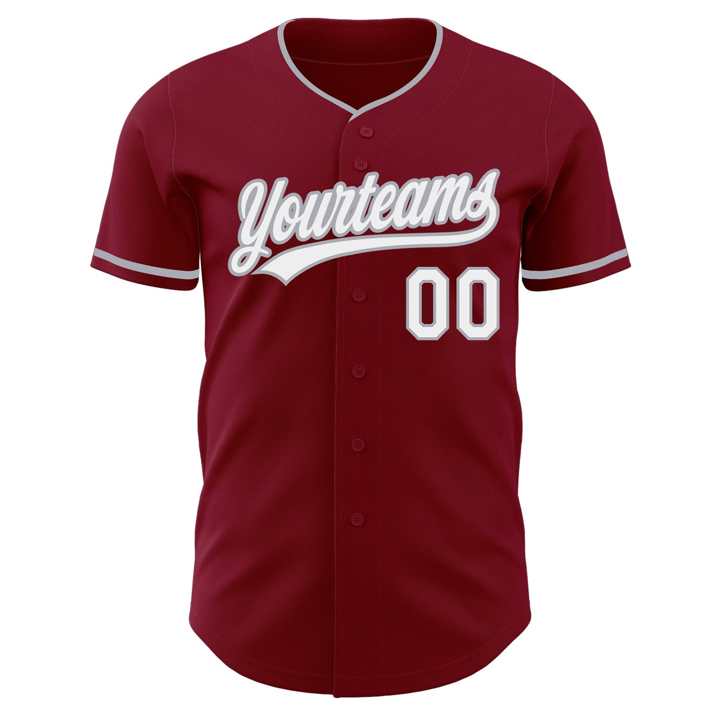 Custom Crimson White-Gray Authentic Baseball Jersey view 2