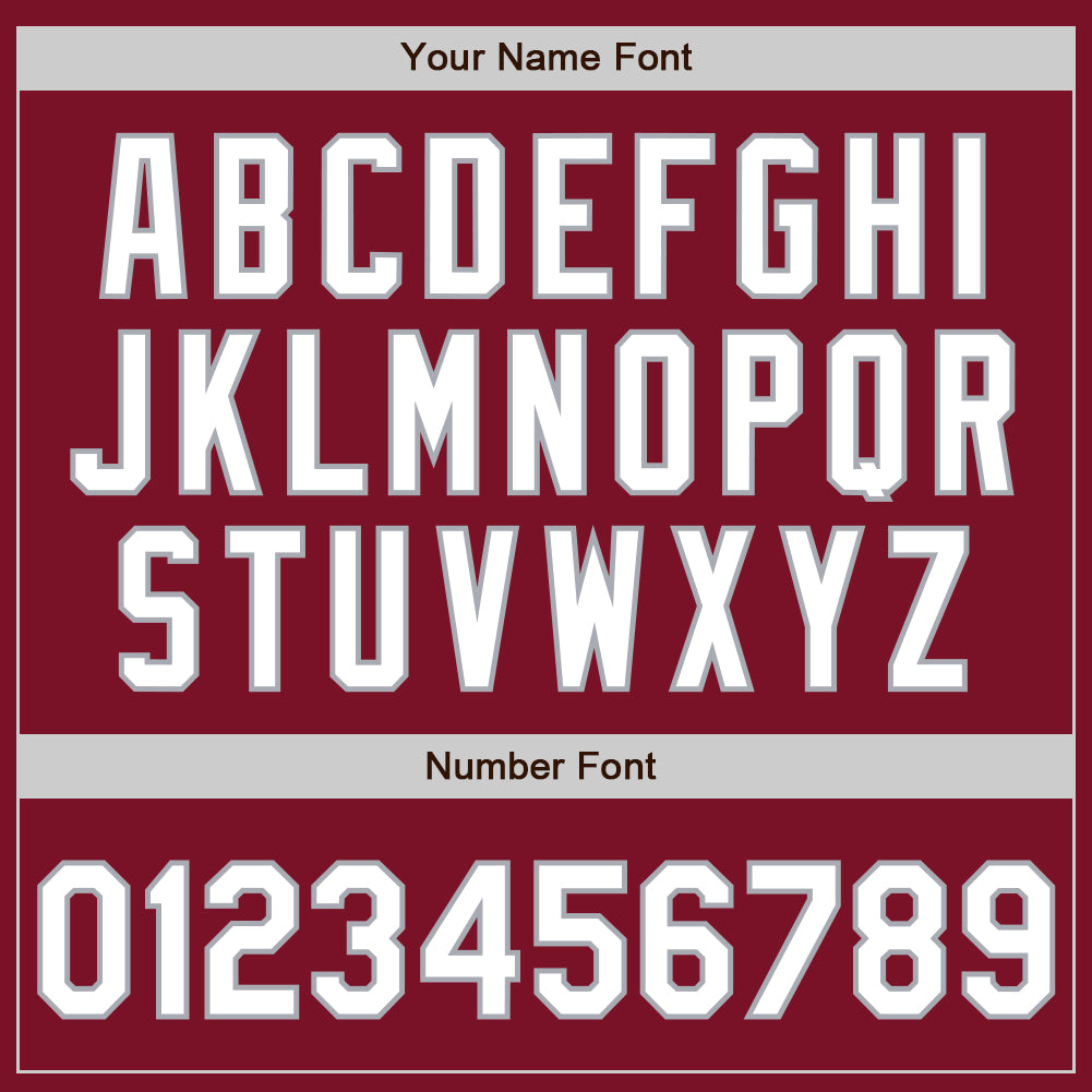Custom Crimson White-Gray Authentic Baseball Jersey view 5