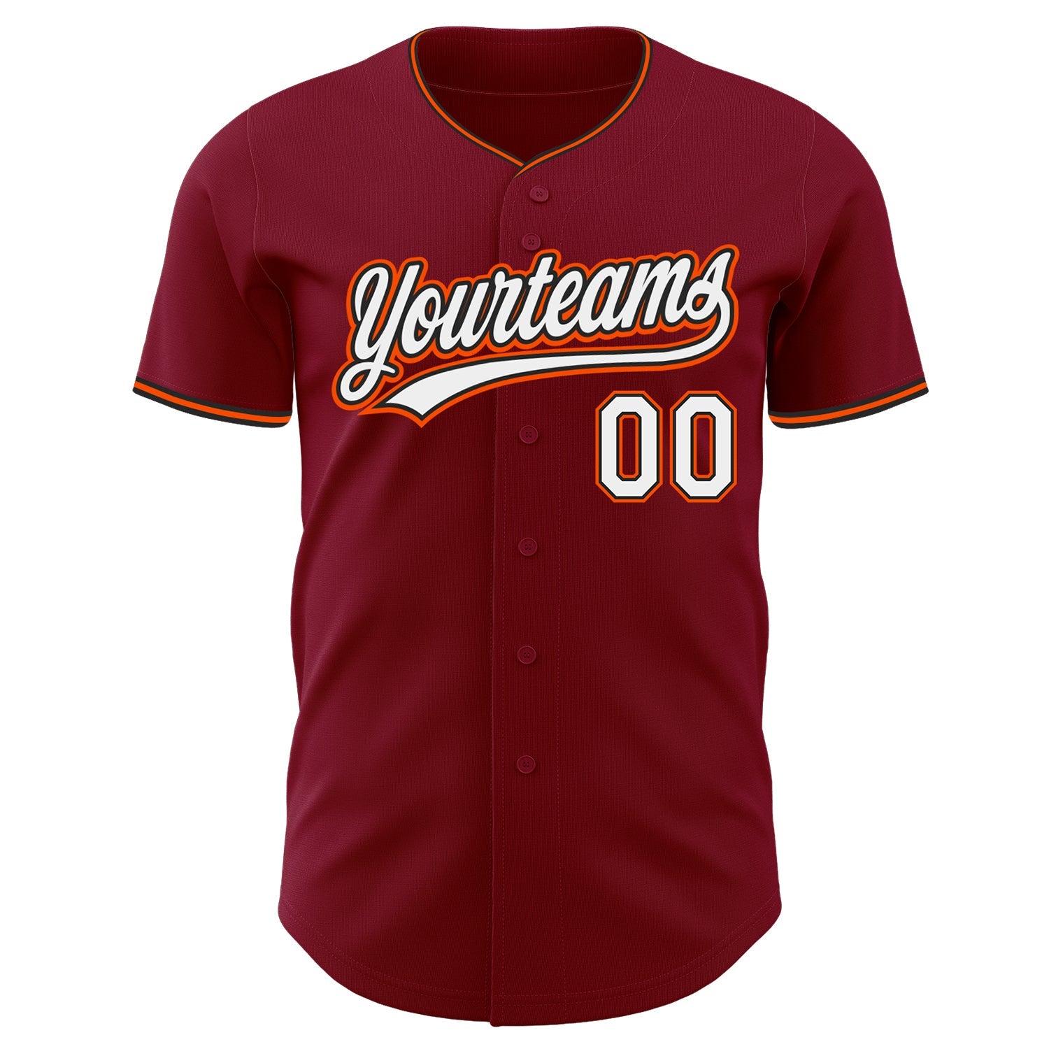 Custom Crimson White Black-Orange Authentic Baseball Jersey view 2