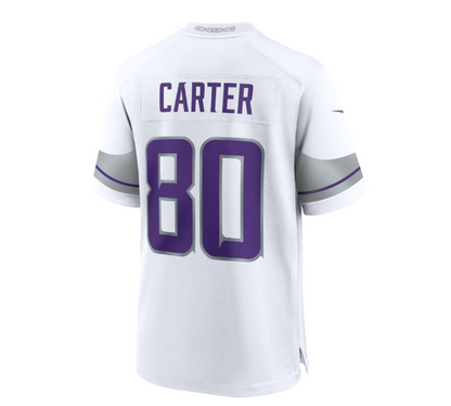 MN.Vikings #80 Cris Carter Alternate Retired Player Game Jersey - White American Football Jerseys - Main View