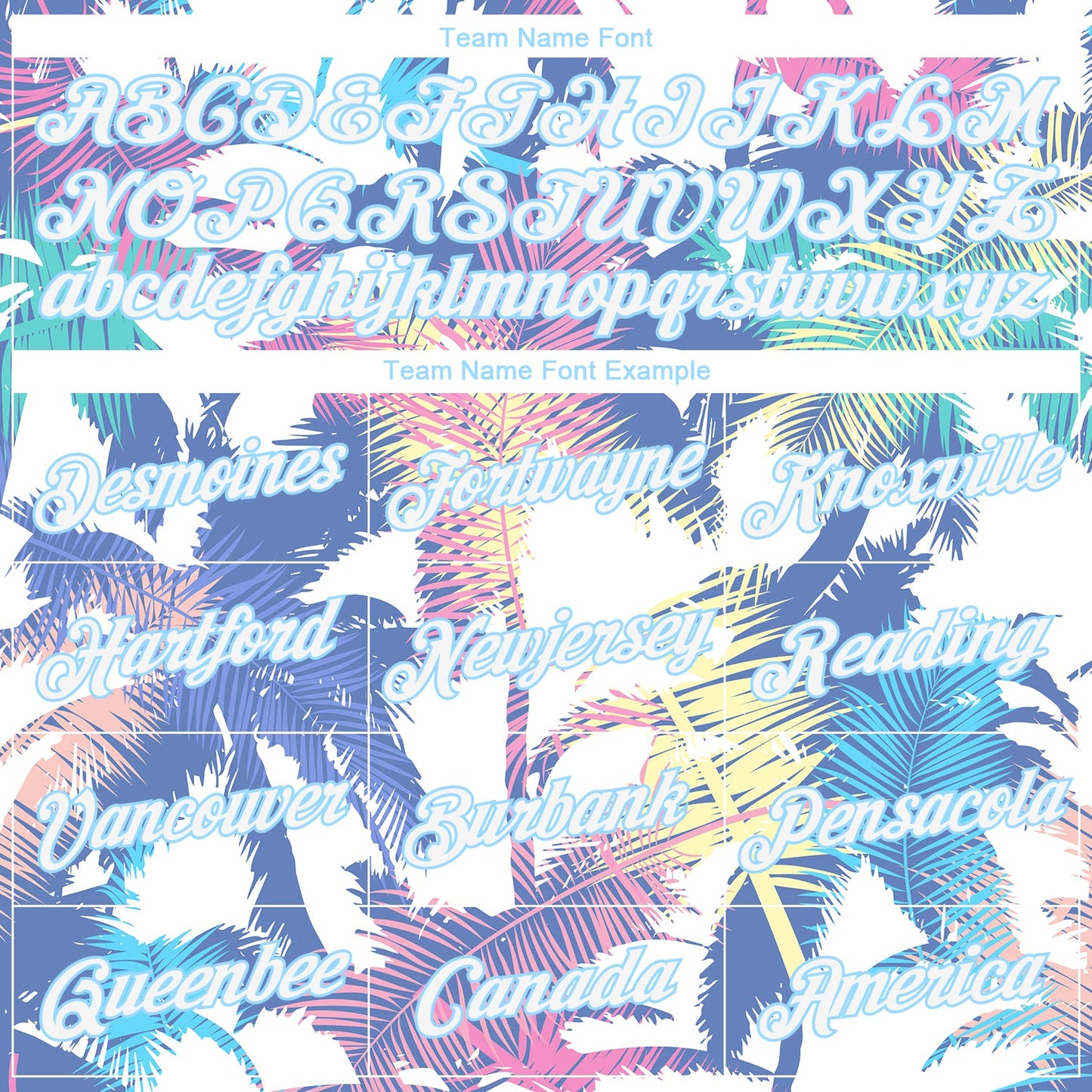 Custom Women's White White-Light Blue Hawaii Palm Trees 3D V-Neck Cropped Baseball Jersey view 4