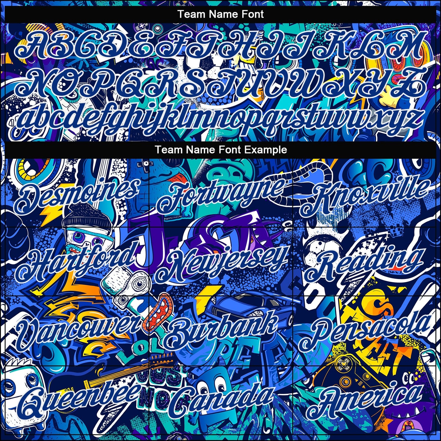 Custom Women's Graffiti Pattern Royal-White Abstract Urban Street Art 3D V-Neck Cropped Baseball Jersey view 4