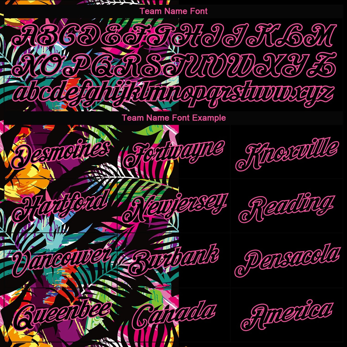 Custom Women's Black Black-Pink Tropical Palm Leaves 3D V-Neck Cropped Baseball Jersey view 4