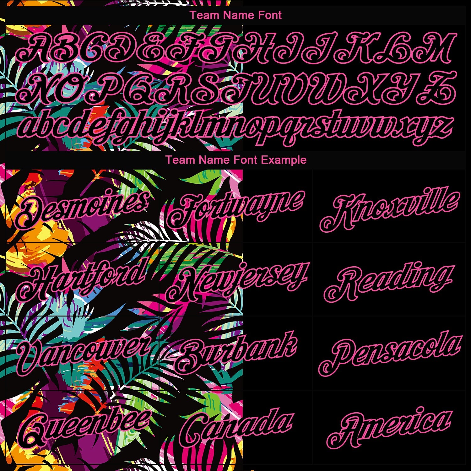 Custom Women's Black Black-Pink Tropical Palm Leaves 3D V-Neck Cropped Baseball Jersey view 4