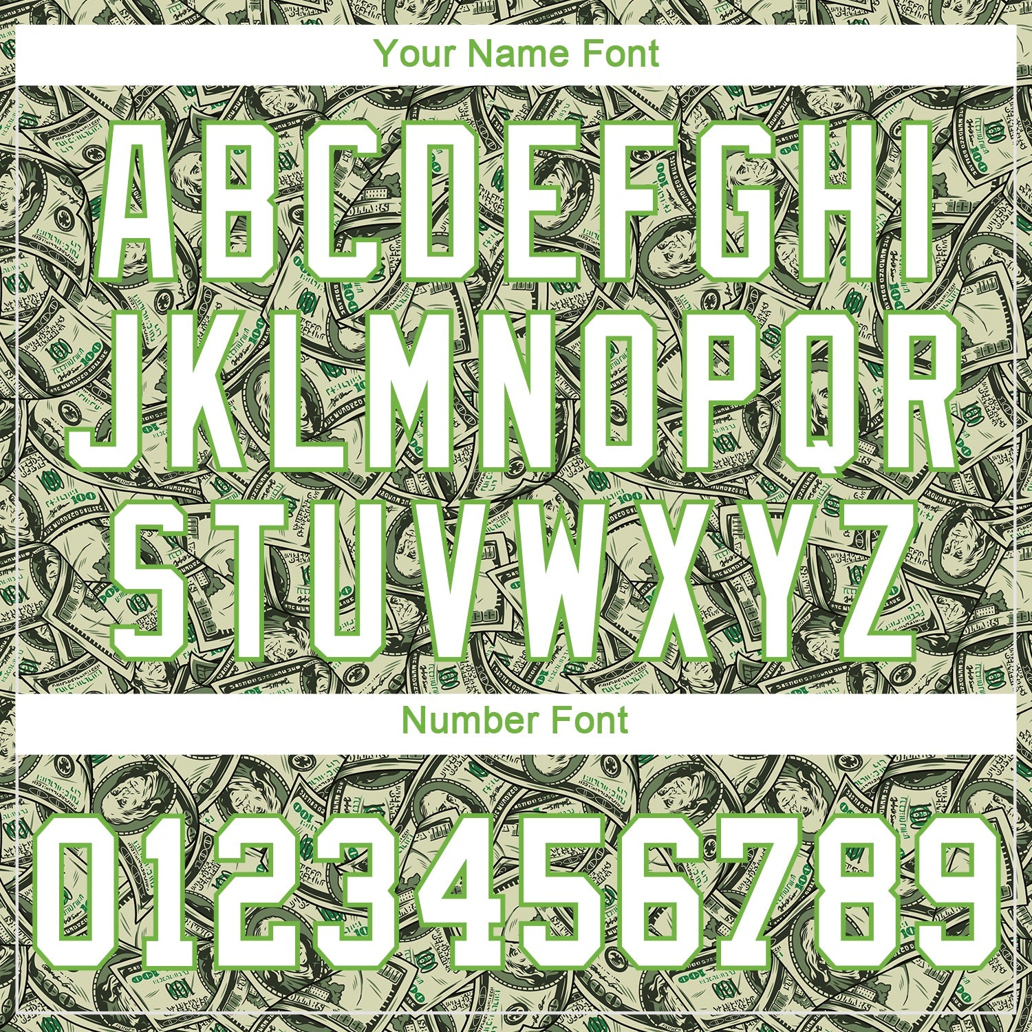 Custom Women's Green White-Neon Green Dollar 3D V-Neck Cropped Baseball Jersey view 5