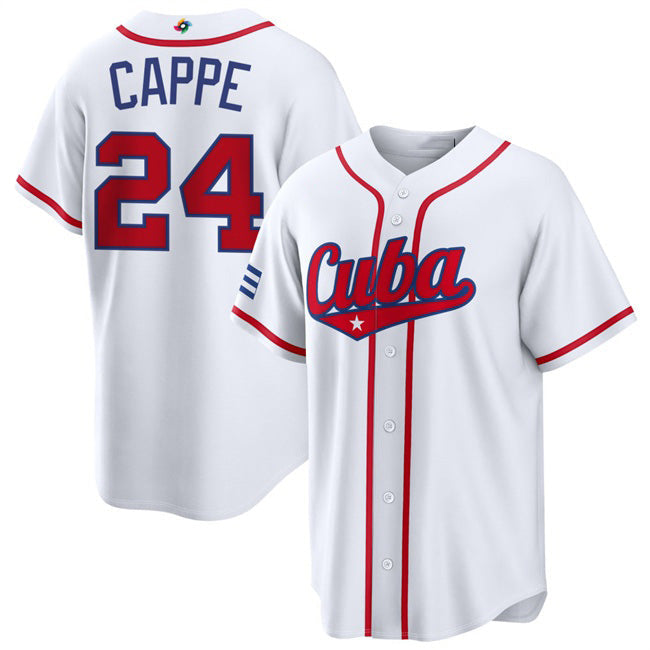 Cuba Baseball #24 Yiddi Cappe White 2026 World Baseball Classic Home Stadium Stitched Baseball Jersey - Main View