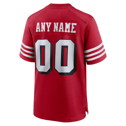 Custom SF.49ers New Red Black Stitched American Football Jerseys 2022 - Main View