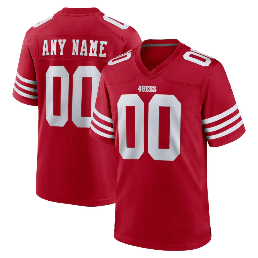 Custom SF.49ers New Red Stitched American Football Jerseys 2022 view 2