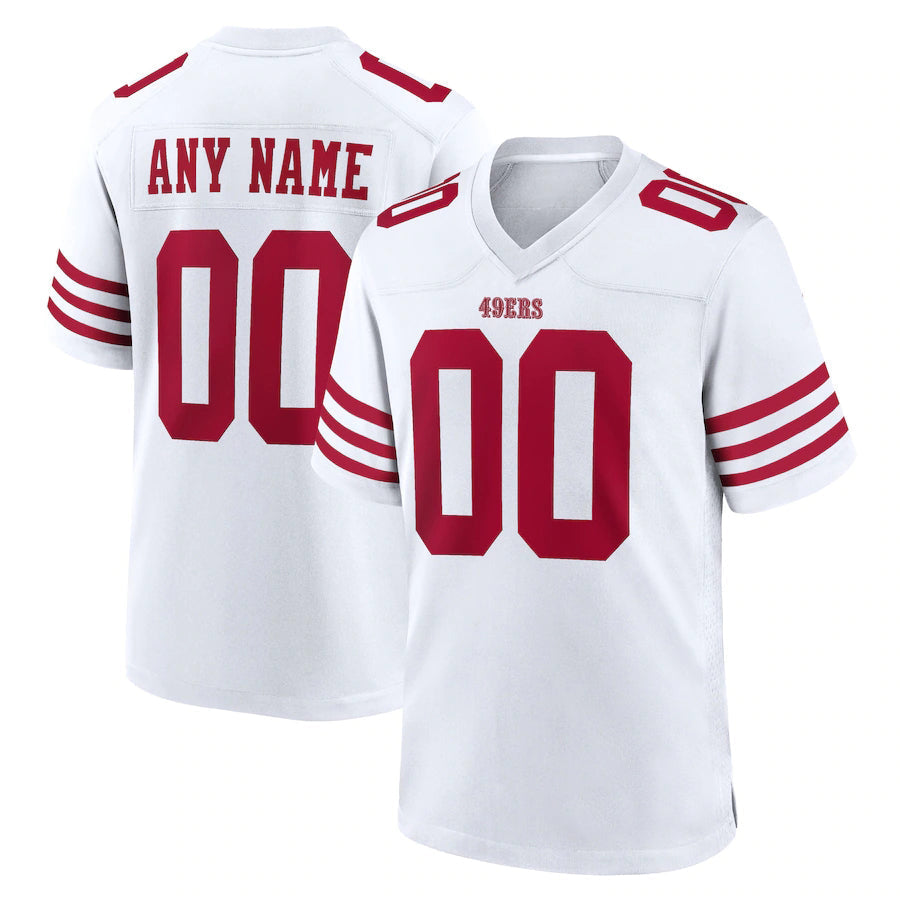 Custom SF.49ers New White Stitched American Football Jerseys 2022 view 2