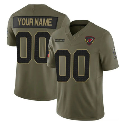 Custom A.Cardinals Active Player Olive 2025 F.U.S.E. Salute to Service Limited Stitched Football Jersey - Main View