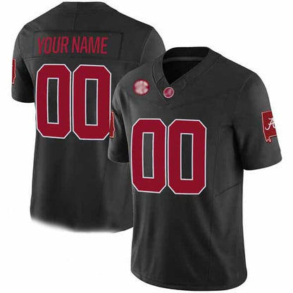 Custom A.Crimson Tide Active Player Black F.U.S.E. Alabama Map Stitched Football College Jerseys - Main View