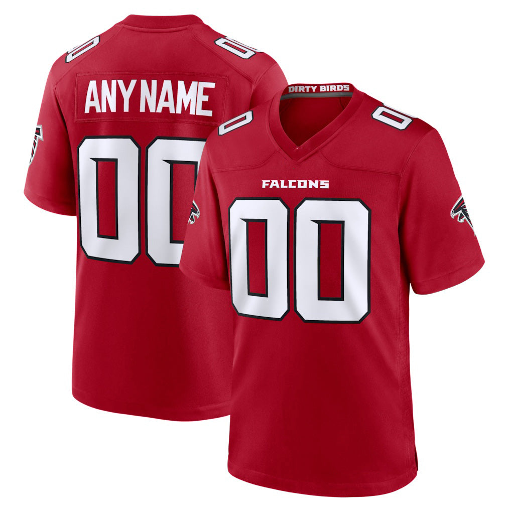 Custom A.Falcons Red Game Stitched American Football Jerseys - Main View