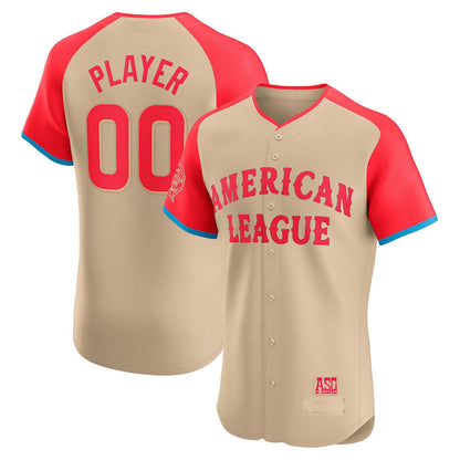 Custom American League 2024 All-Star Game Elite Pick-A-Player Jersey - Cream Baseball Jerseys - Main View