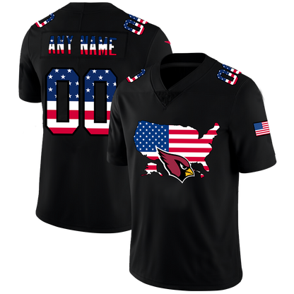 Custom A.Cardinal Black Limited Fashion Flag Stitched Football Jerseys - Main View