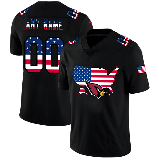 Custom A.Cardinal Black Limited Fashion Flag Stitched Football Jerseys - Main View