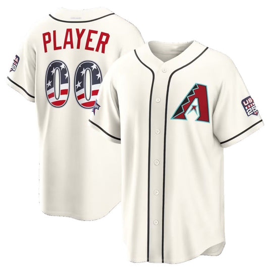 Custom Arizona Diamondbacks 2026 All-Star Edition Stars & Stripes Cream Stadium Pick-A-Player Baseball Jersey - Main View