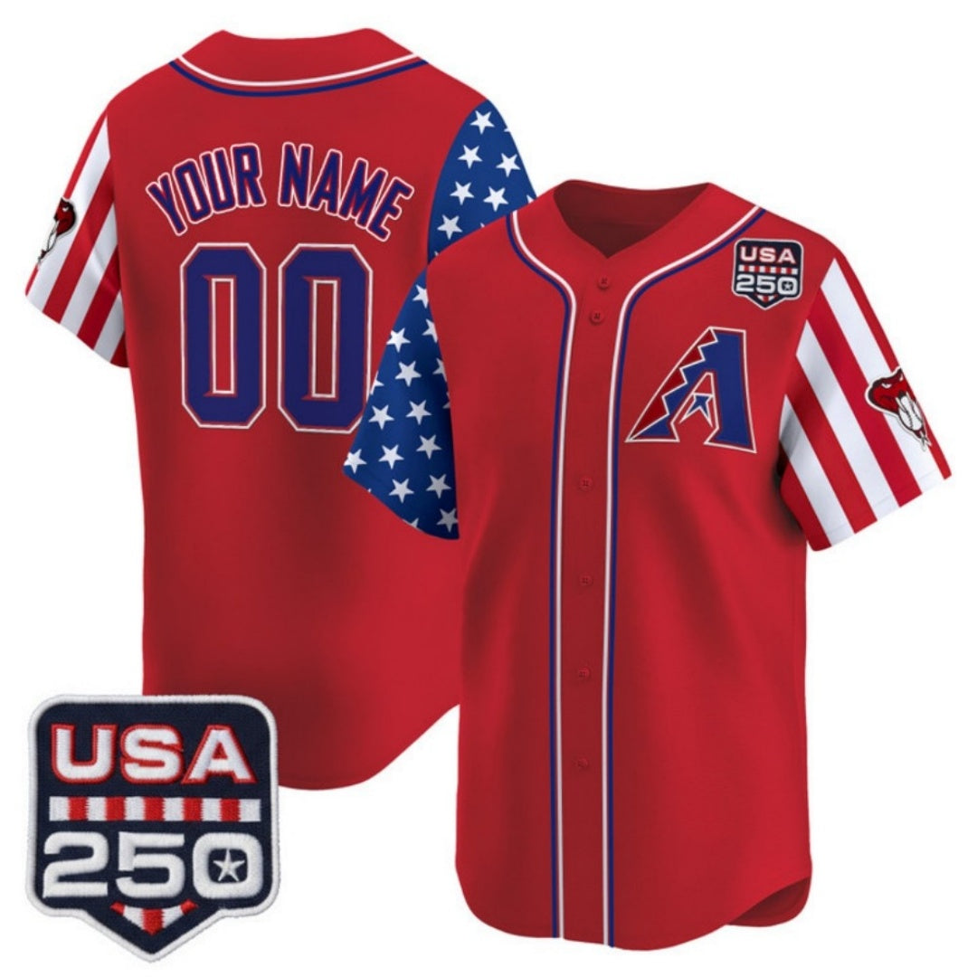 Custom Arizona Diamondbacks America 250 Edition Vapor Premier Limited Red Stitched Baseball Jersey - Main View