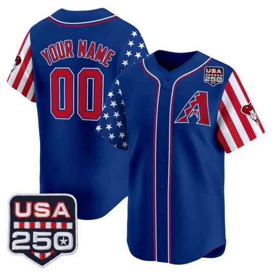 Custom Arizona Diamondbacks America 250 Edition Vapor Premier Limited Royal Stitched Baseball Jersey - Main View