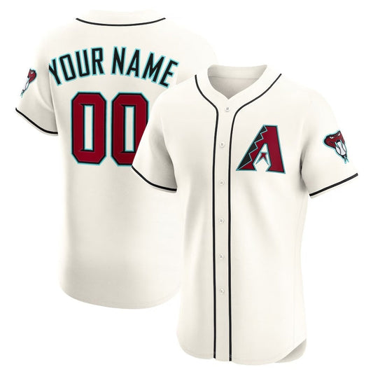 Custom Arizona Diamondbacks Home Elite Jersey - Cream Stitched Baseball Jersey - Main View