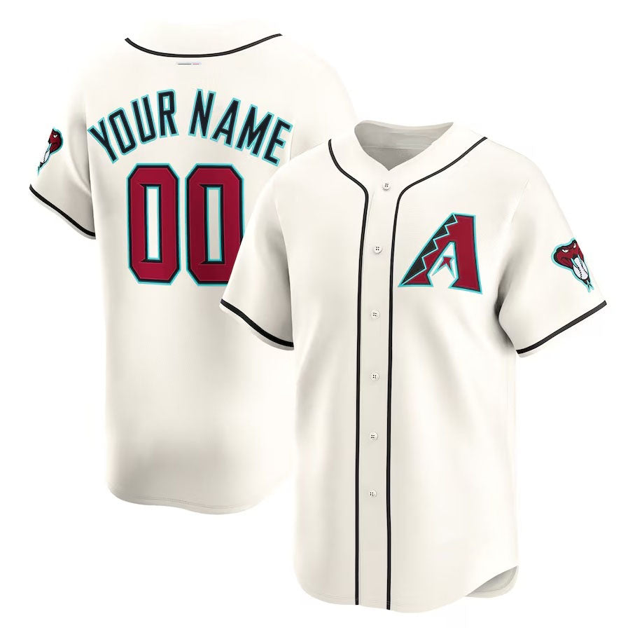 Custom Arizona Diamondbacks Home Limited Jersey - Cream Stitched Baseball Jersey - Main View
