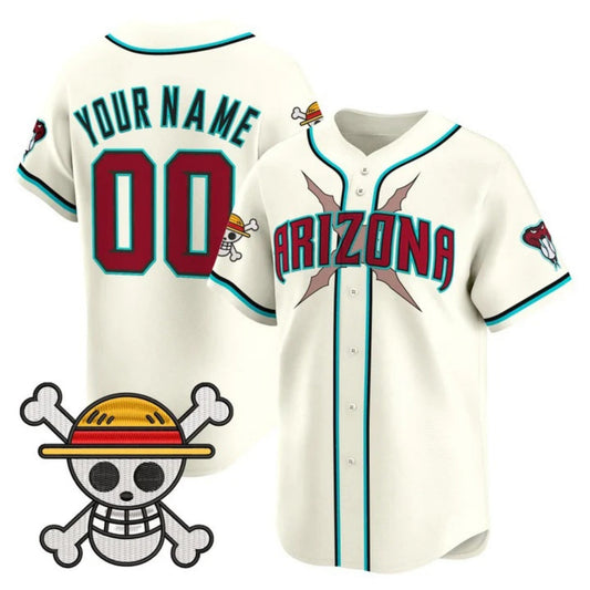 Custom Arizona Diamondbacks x One Piece Cream Vapor Premier Limited - Stitched Baseball Jersey - Main View
