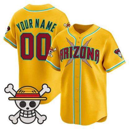 Custom Arizona Diamondbacks x One Piece Gold Vapor Premier Limited - Stitched Baseball Jersey - Main View