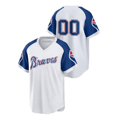 Custom Atlanta Braves Cooperstown White Stitched Baseball Jerseys - Main View