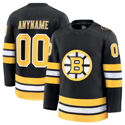 Custom B.Bruins Active Player Black 2025 Home Stitched American Hockey Jerseys - Main View