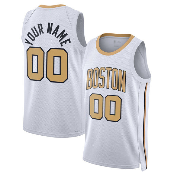 Custom B.Celtics Active Player White 2025-26 City Edition Swingman Stitched Basketball Jersey - Main View