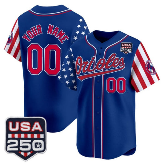Custom Baltimore Orioles America 250 Edition Vapor Premier Limited Royal Stitched Baseball Jersey - Main View
