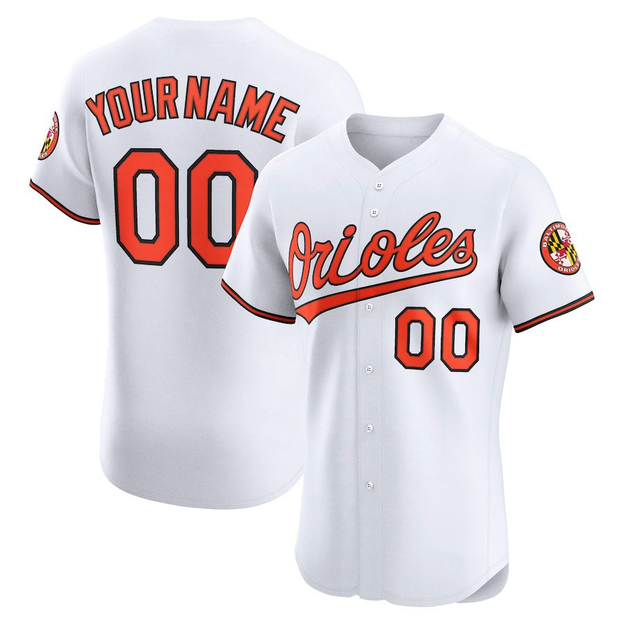 Custom Baltimore Orioles Home Elite Jersey – White Stitched Baseball Jersey - Main View
