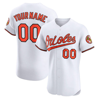 Custom Baltimore Orioles Home Elite Jersey – White Stitched Baseball Jersey - Main View