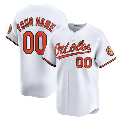 Custom Baltimore Orioles Home Limited Jersey – White Stitched Baseball Jersey - Main View