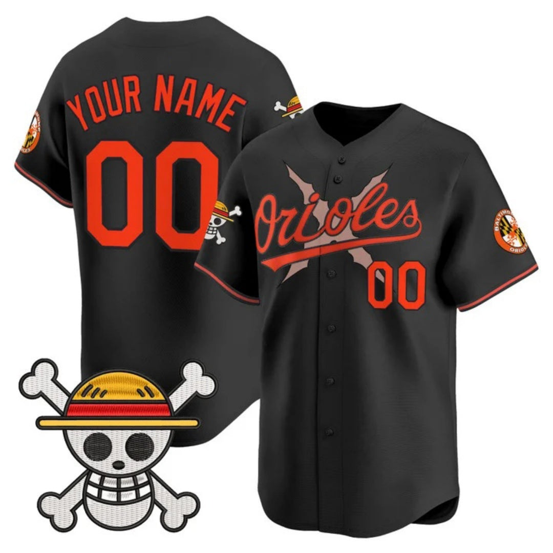 Custom Baltimore Orioles x One Piece Black Vapor Premier Limited Jersey - Stitched Baseball Jersey - Main View