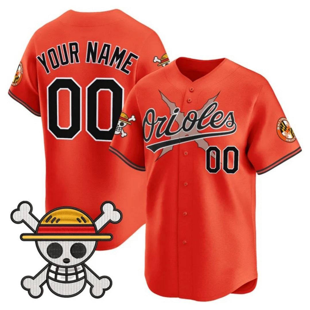 Custom Baltimore Orioles x One Piece Orange Vapor Premier Limited Jersey - Stitched Baseball Jersey - Main View