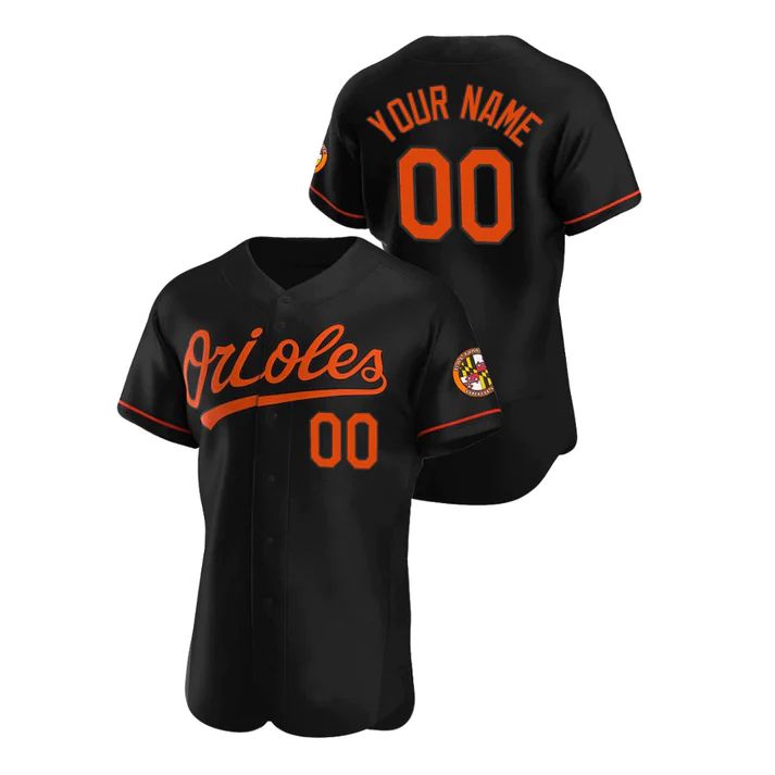 Baseball Jerseys Custom Baltimore Orioles Baseball Game  Black Stitched Jerseys - Main View