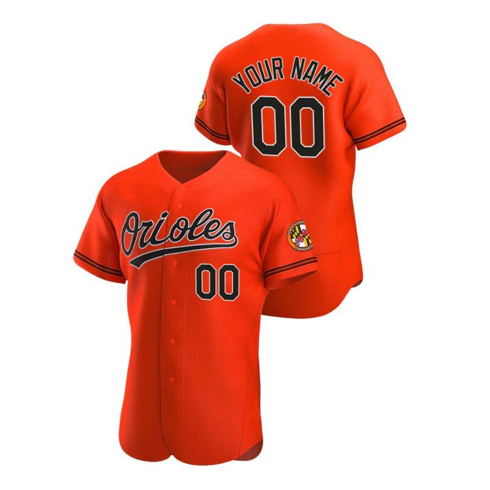 Baseball Jerseys Custom Baltimore Orioles Baseball Game Orange Stitched Jerseys - Main View