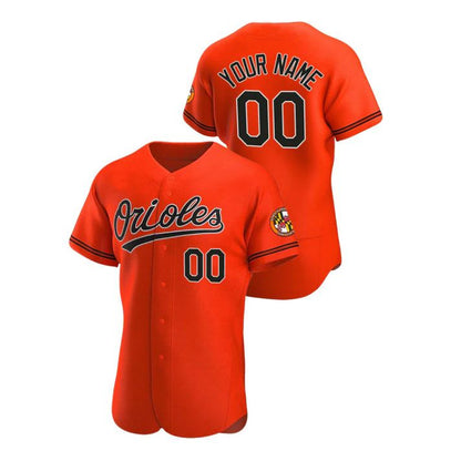 Baseball Jerseys Custom Baltimore Orioles Baseball Game Orange Stitched Jerseys - Main View