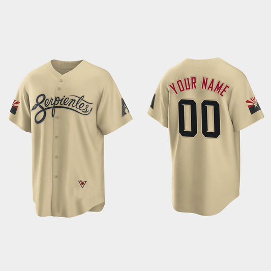 Custom 2022 Baseball Jerseys A.Diamondback Gold Stitched City Connect Jersey - Main View