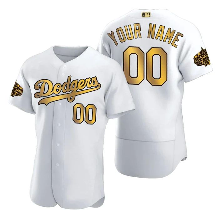 Baseball Jerseys Custom Los Angeles Dodgers White Gold 2022 All Star Game Stitched Jerseys Elite - Main View