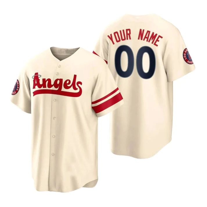 Baseball Jerseys Custom Los Angeles Angels Cream Stitched 2022 City Connect Jersey Men Youth Women - Main View