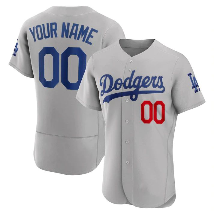 Baseball Jerseys Custom Los Angeles Dodgers Grey Stitched Jerseys - Main View